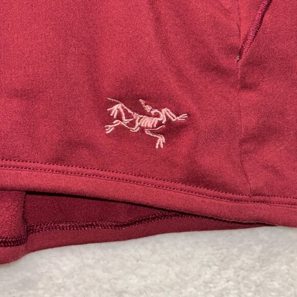 Arcteryx Jacket Mens Medium Dark Red Cherry Zip Up Lightweight Activewear Hoodie - Picture 2 of 7